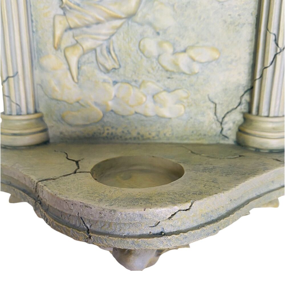 Art Nouveau Wall Plaque Angel Candle Holder Resin Plaster Serenity Decoration - Picture 4 of 14